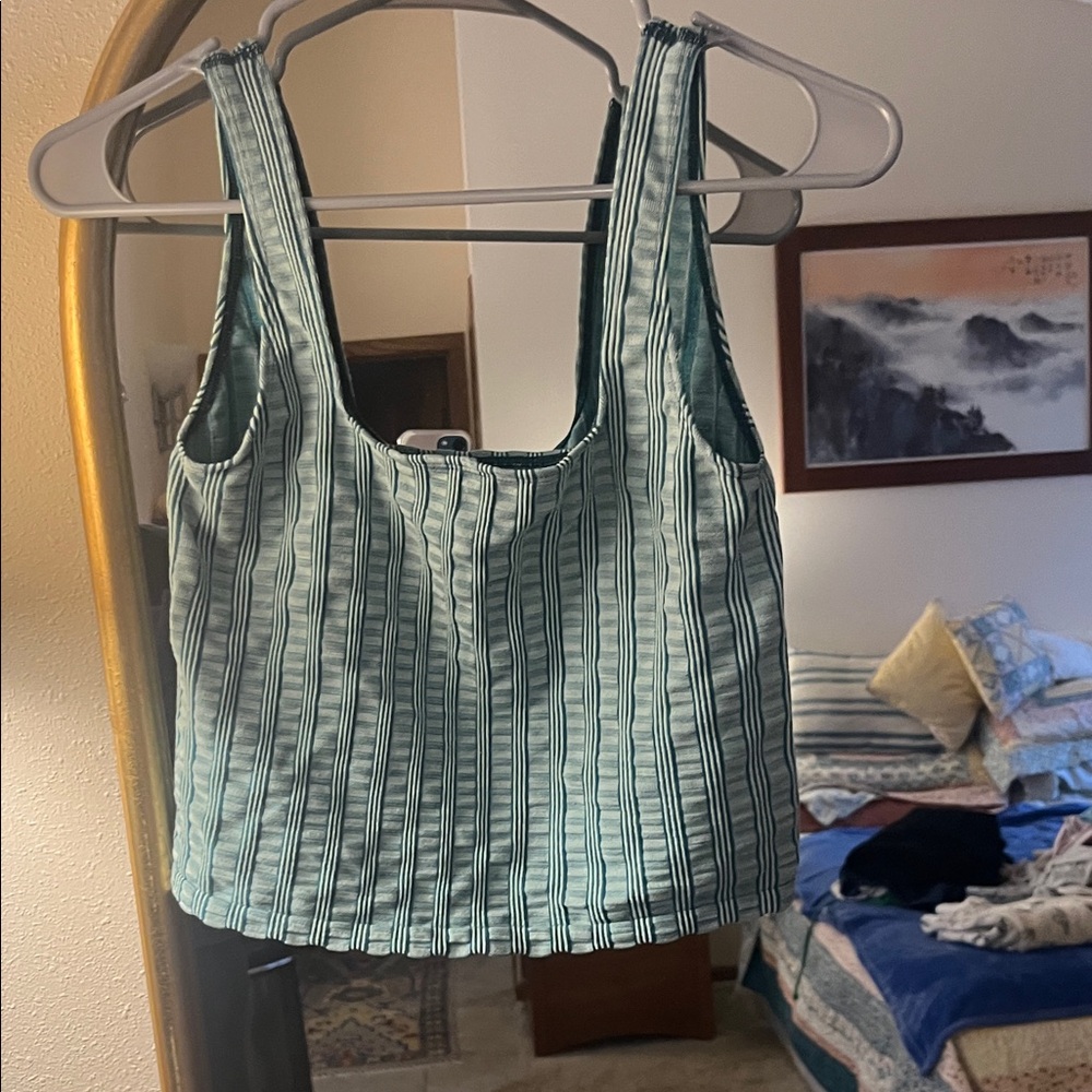 Anthropologie Hannah Crop top in teal size L/XL